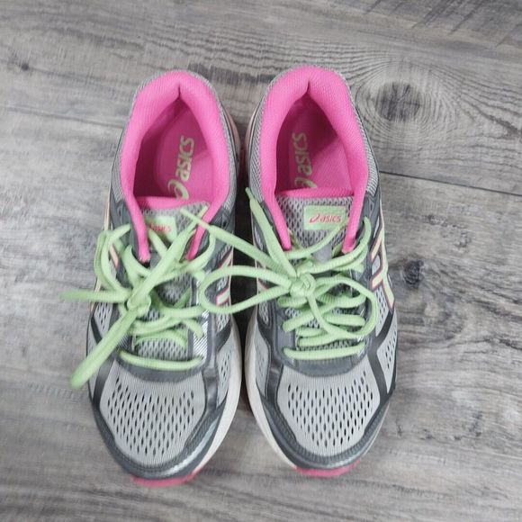 Asics Gel Venture 5 Running Shoes Women’s Size 8 T5H5N Gray Pink Green Sneakers - Picture 5 of 10